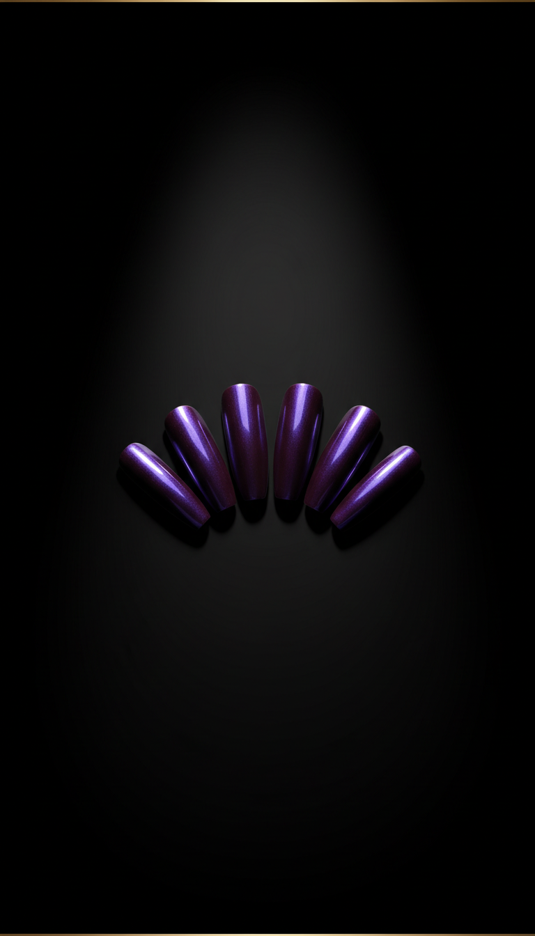 Violet Chrome Press-On Nails Set