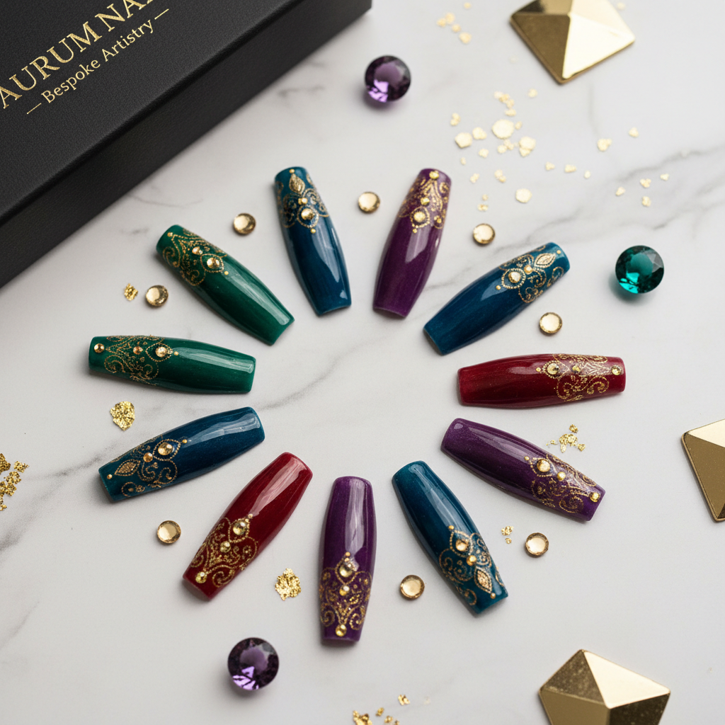 The Elevated Empress custom press-on nails
